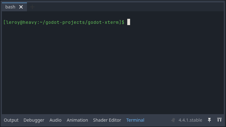 A freshly opened terminal