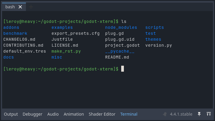 Output of ls command